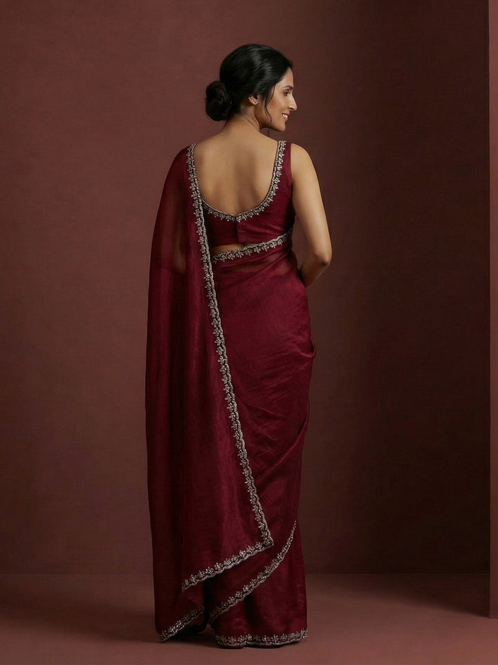 Embroidered Organza Saree
