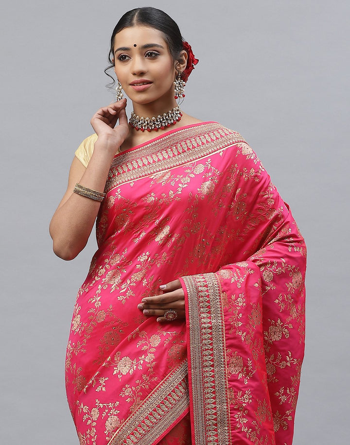 Banarasi Woven Silk Embroidery Saree
