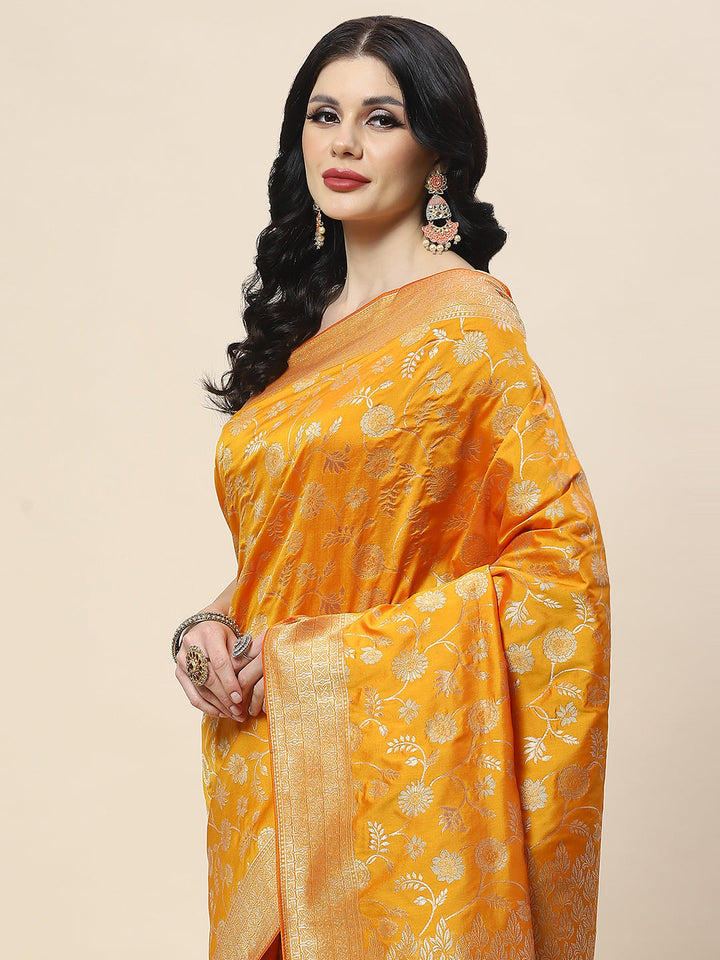 Zari Jaal Woven Art Silk Banarsi Saree