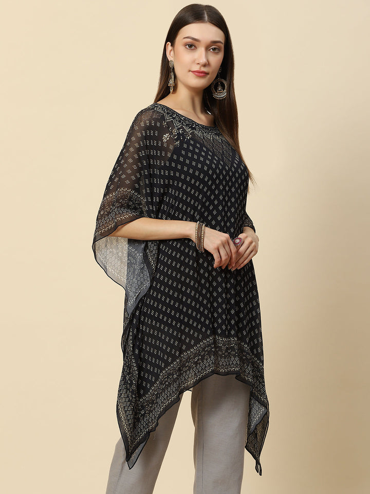 Digital Printed Georgette Kaftan Kurta