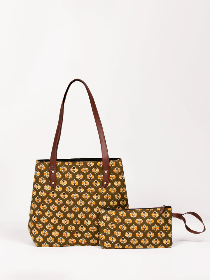 Cotton Handbag And Purse Set