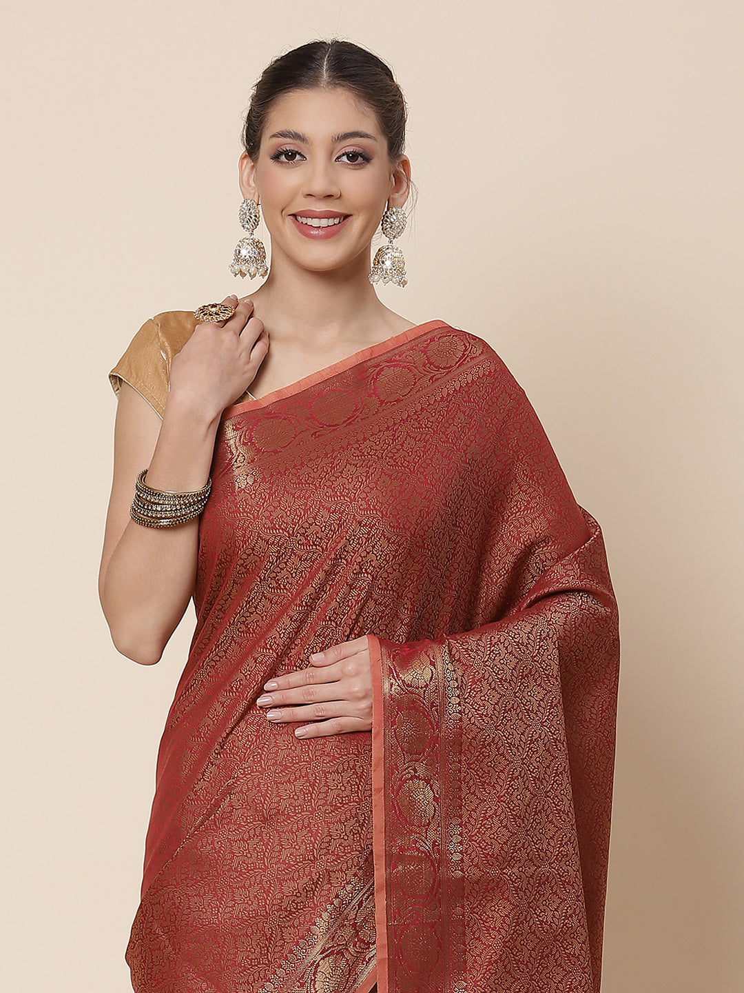 Resham Zari Border Cotton Woven Saree
