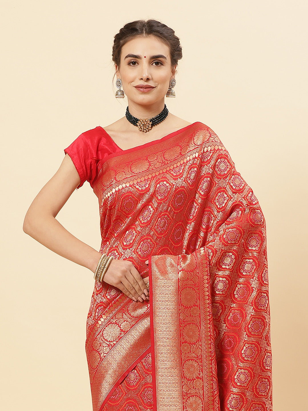 Bandhez Art Handloom Saree with Zari Border
