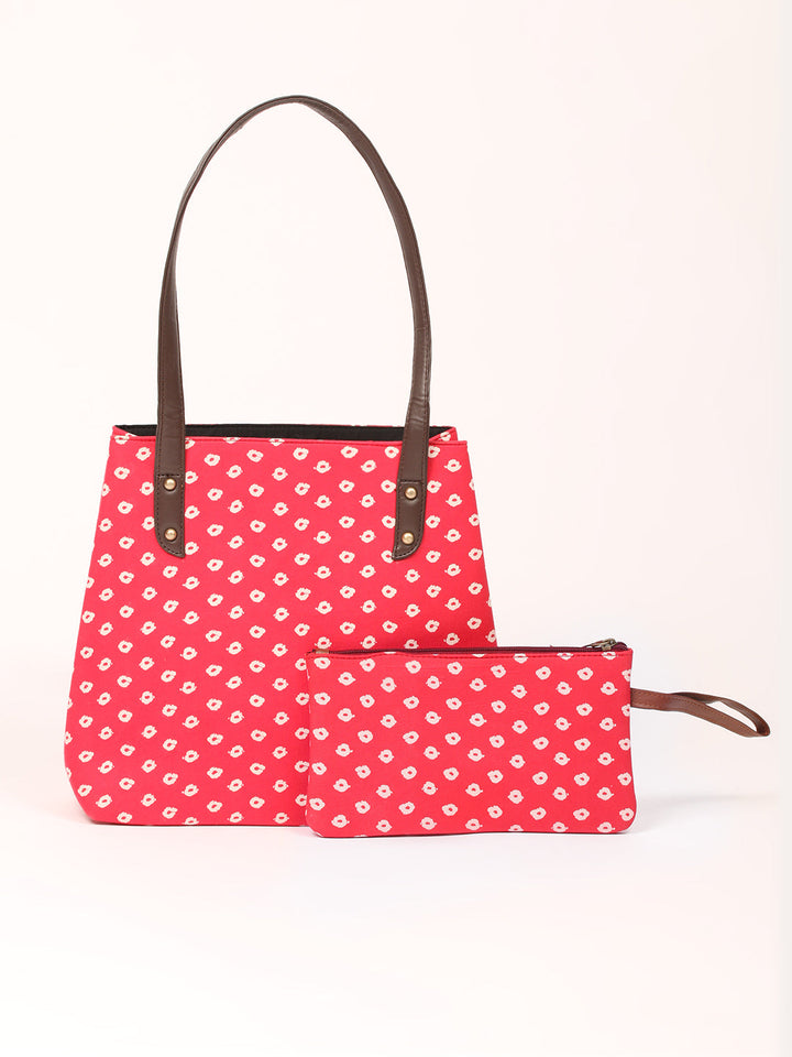 Cotton Handbag And Purse Set