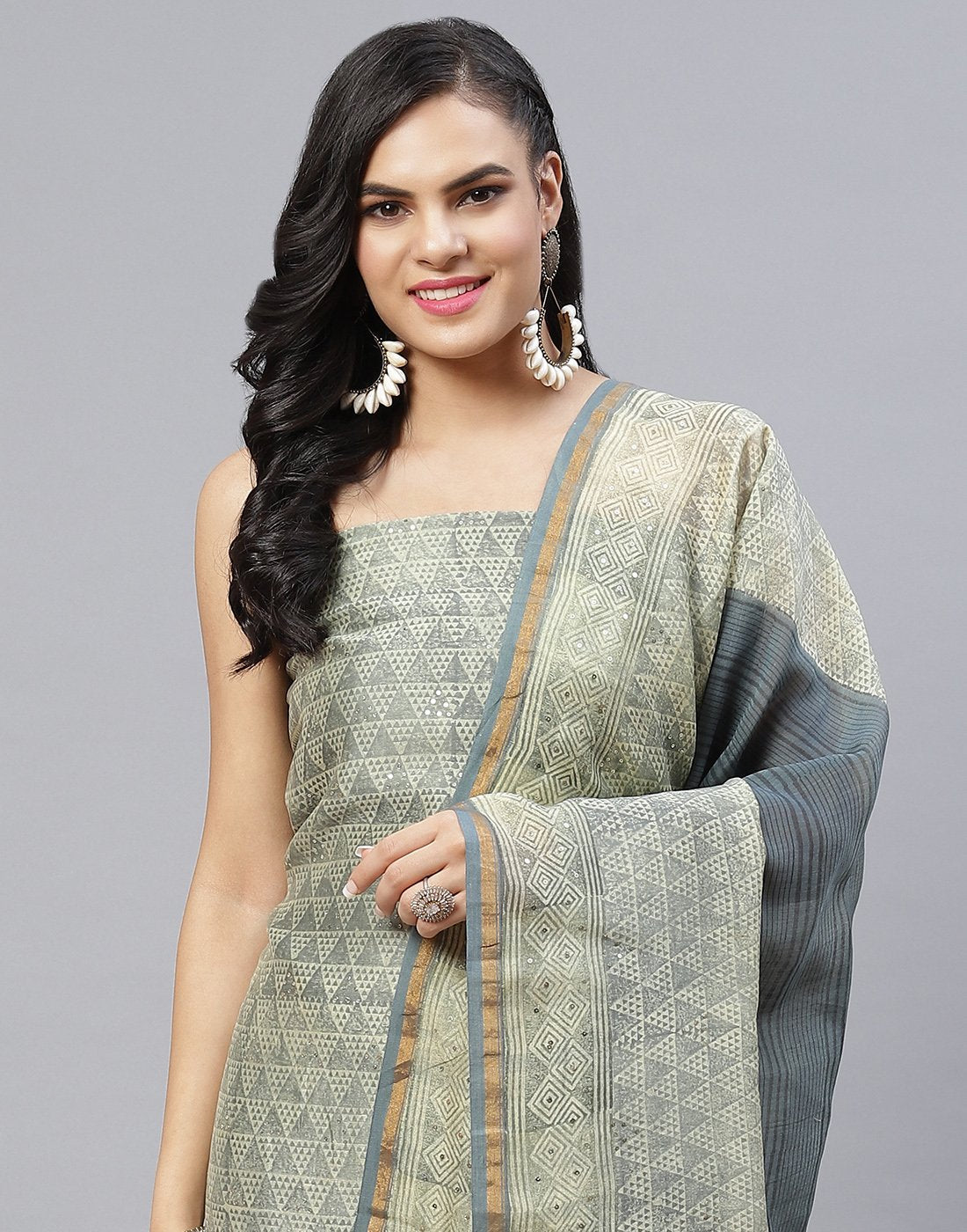 Fine Maheshwari Printed Suit Piece