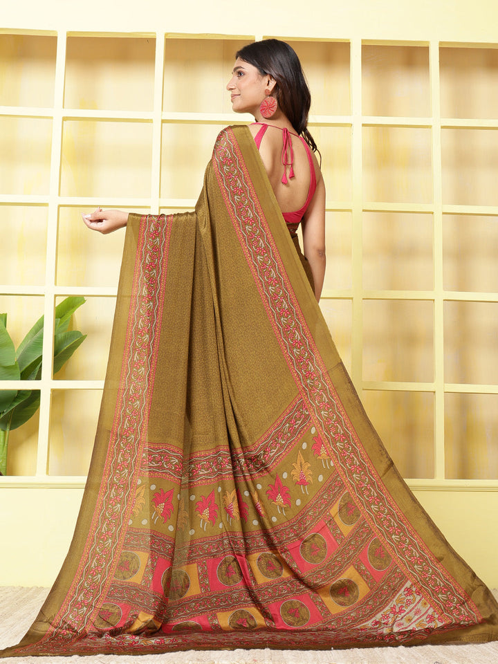 Digital Printed Crepe Saree