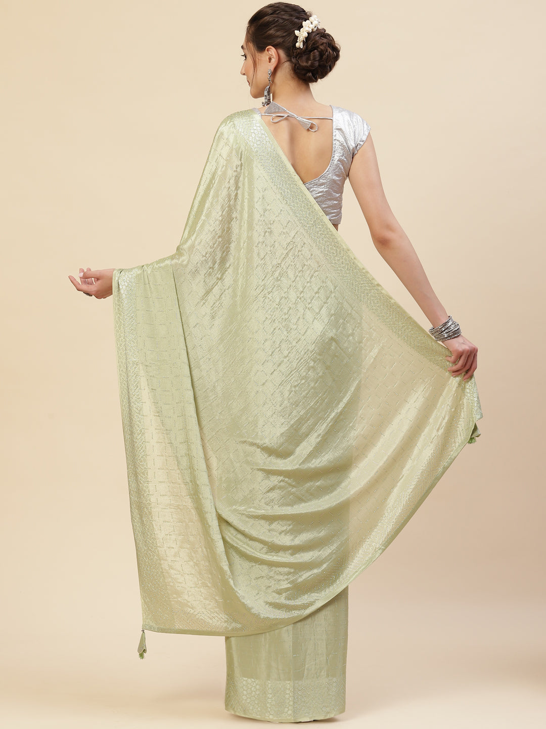Stone Georgette Plain Saree