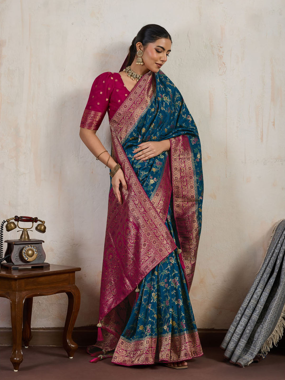 Woven Design Pashmina Silk Saree