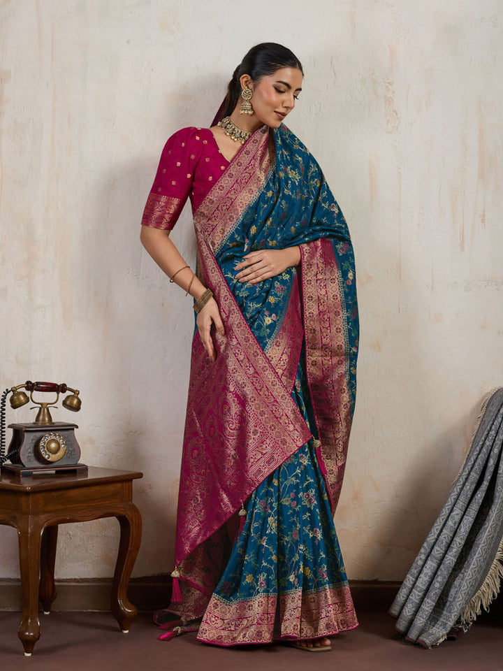 Woven Design Pashmina Silk Saree
