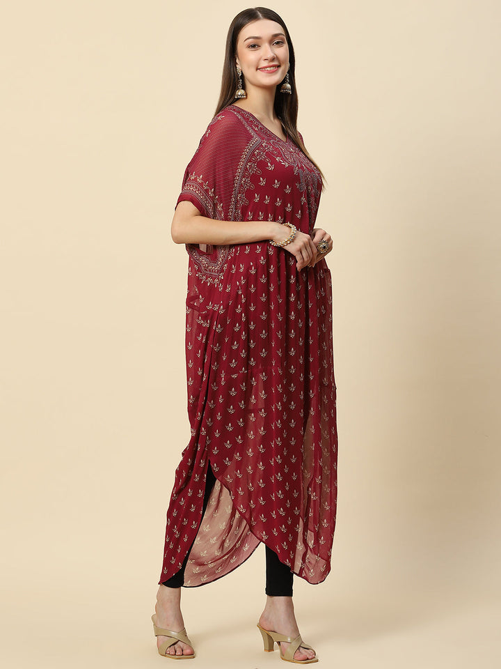 Digital Printed Georgette Kaftan Kurta