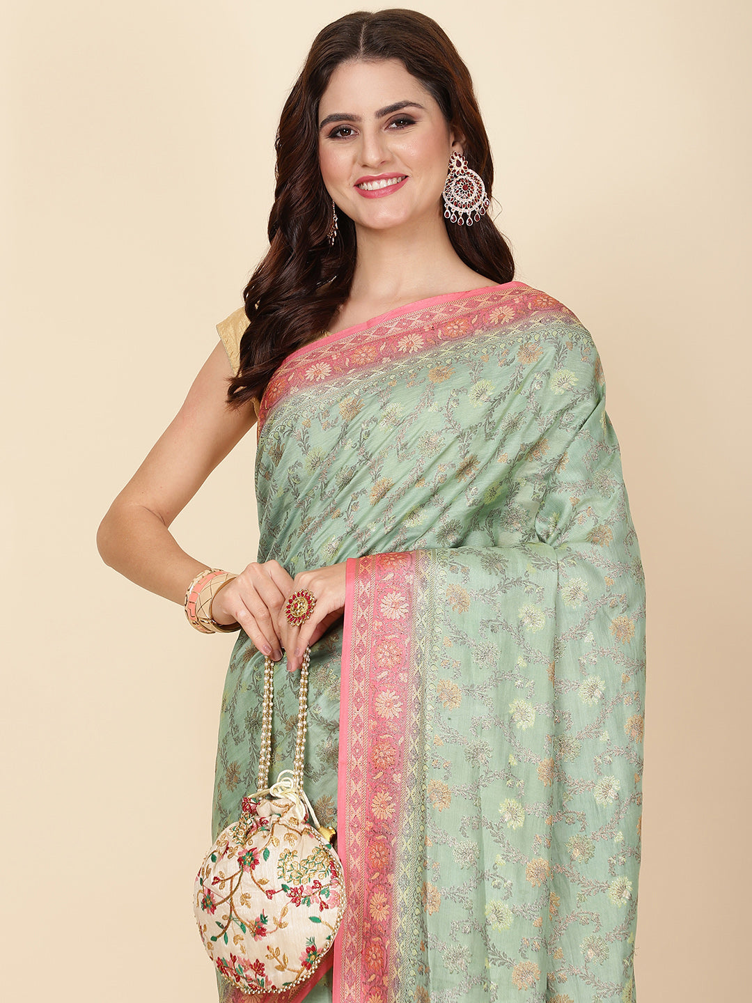 Resham Jaal Woven Tussar Saree