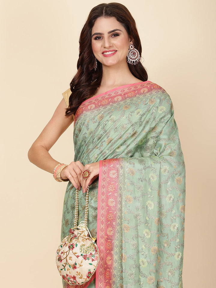 Resham Jaal Woven Tussar Saree