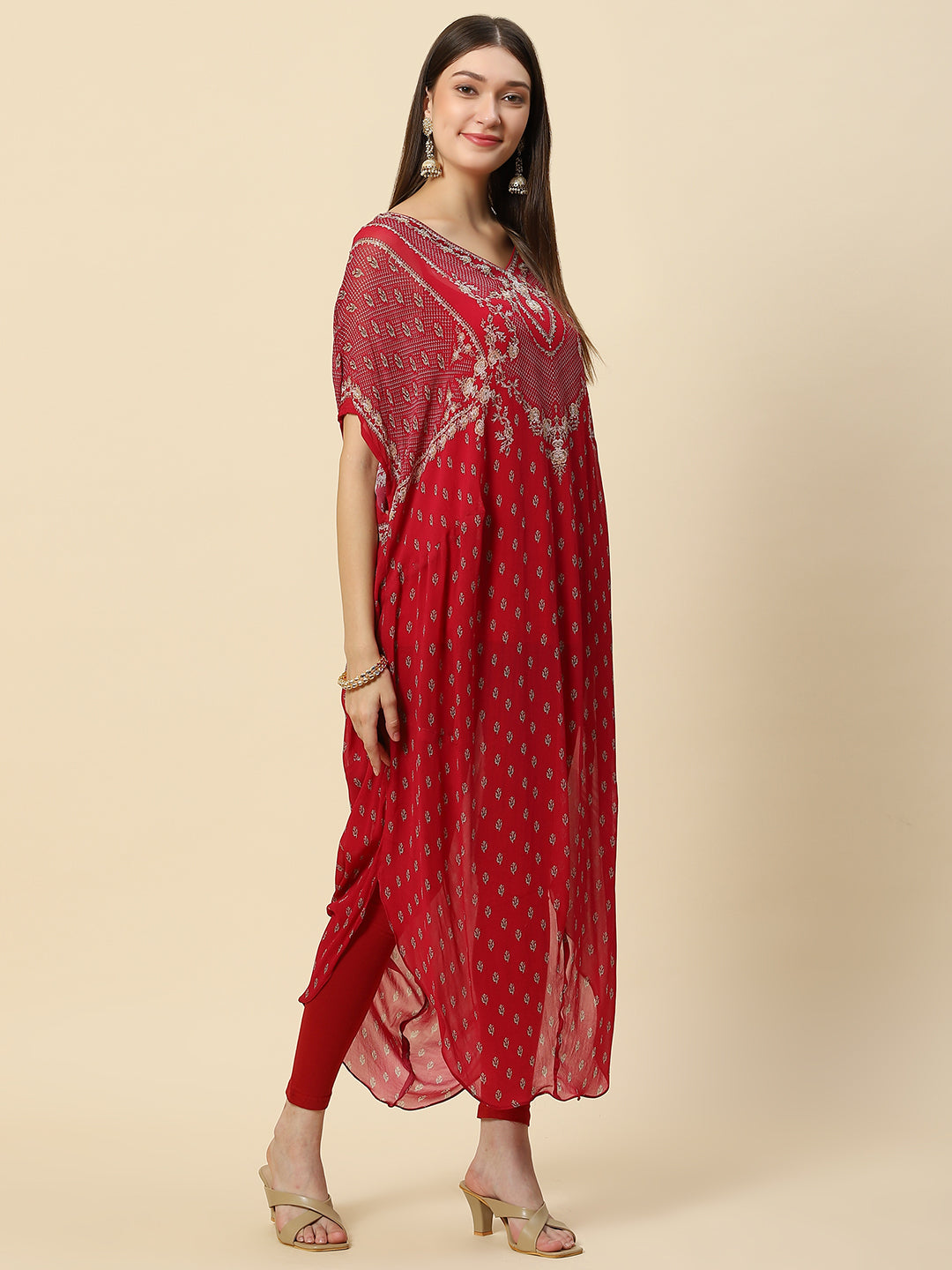 Digital Printed Georgette Kaftan Kurta