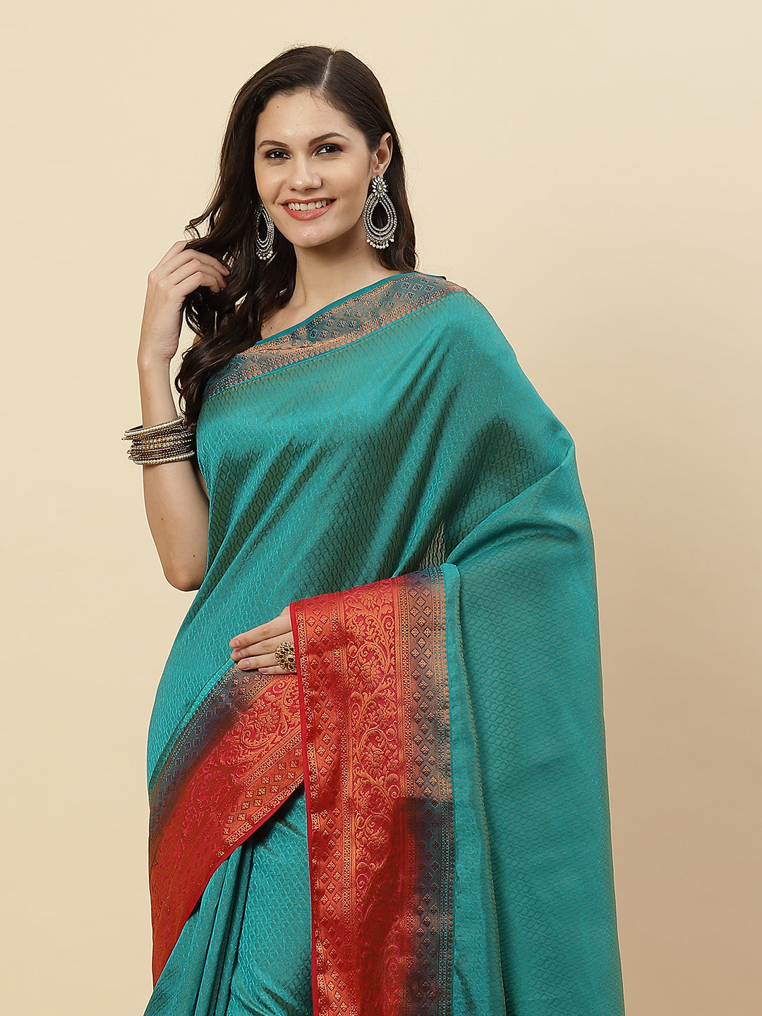 Plain Zari Border Handloom Woven Saree