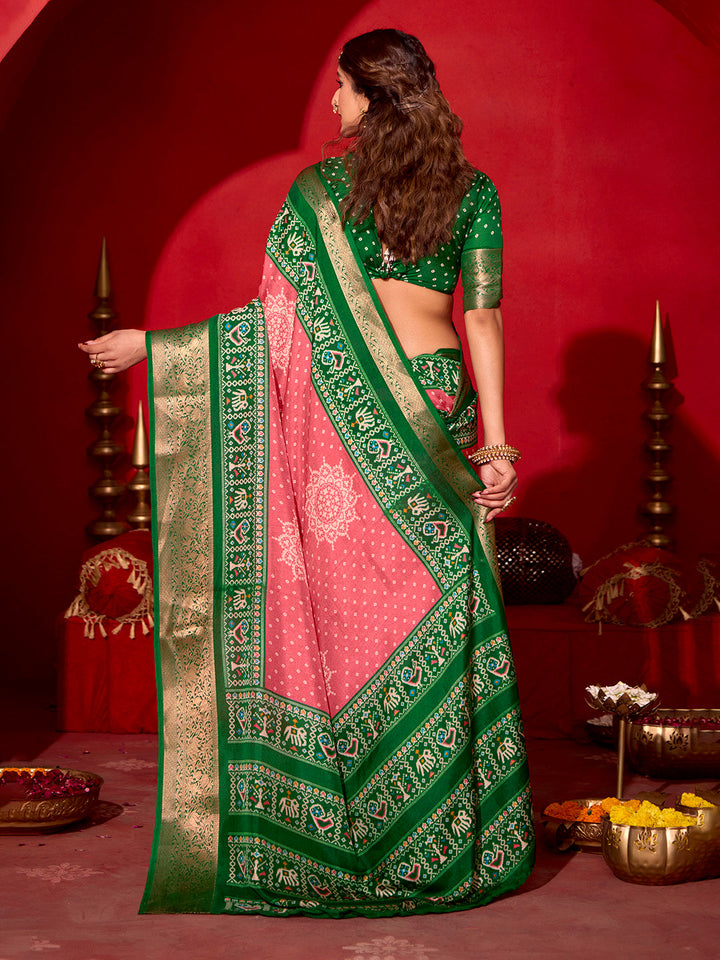 Bandhani Printed Art Silk Saree