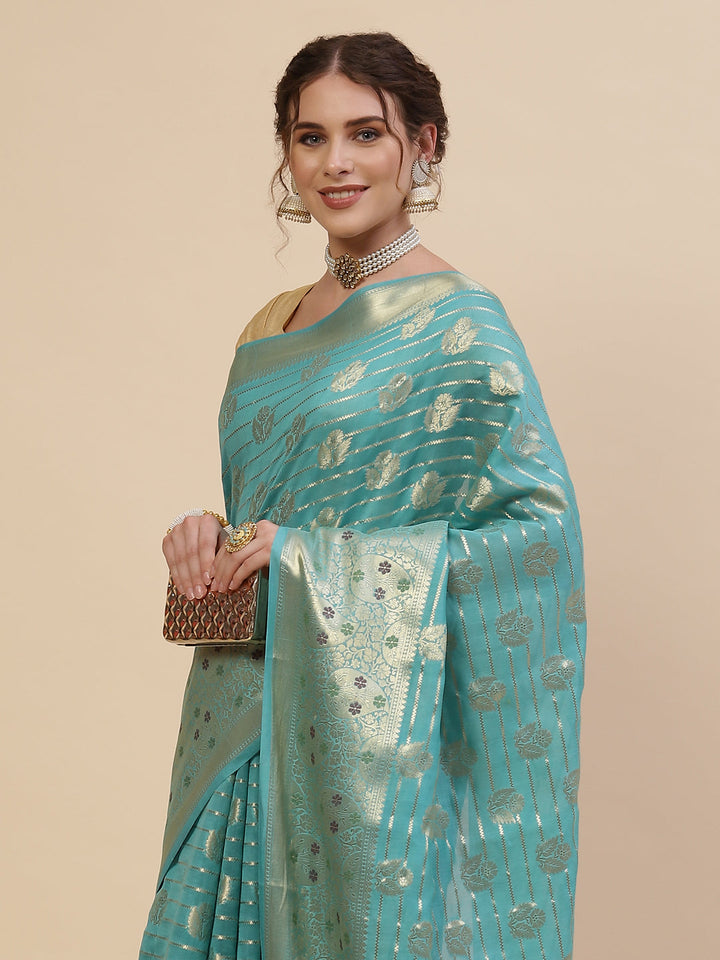 Zari Jaal Cotton Woven Saree