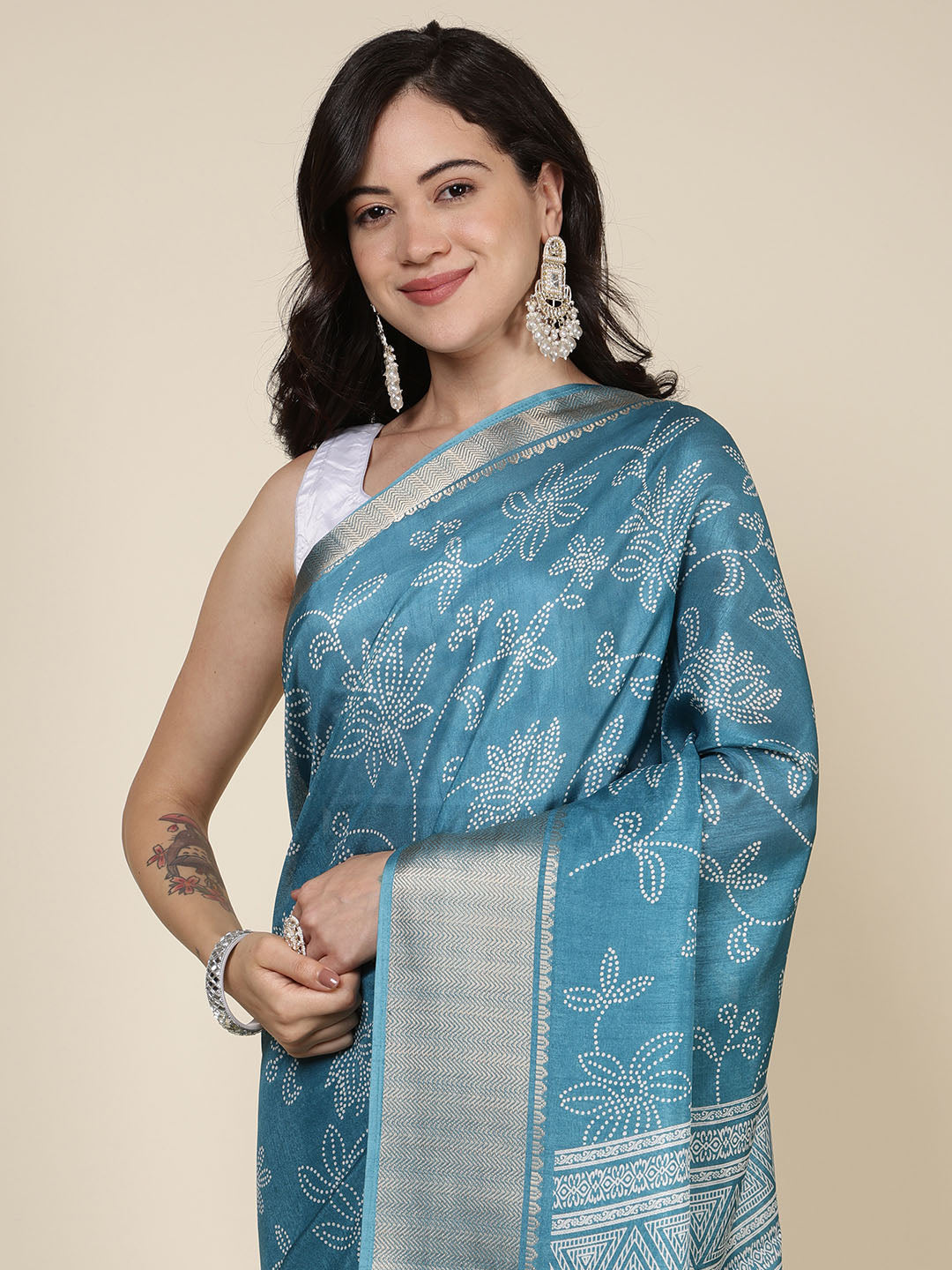 Maheshwari Printed Dola Cotton Saree