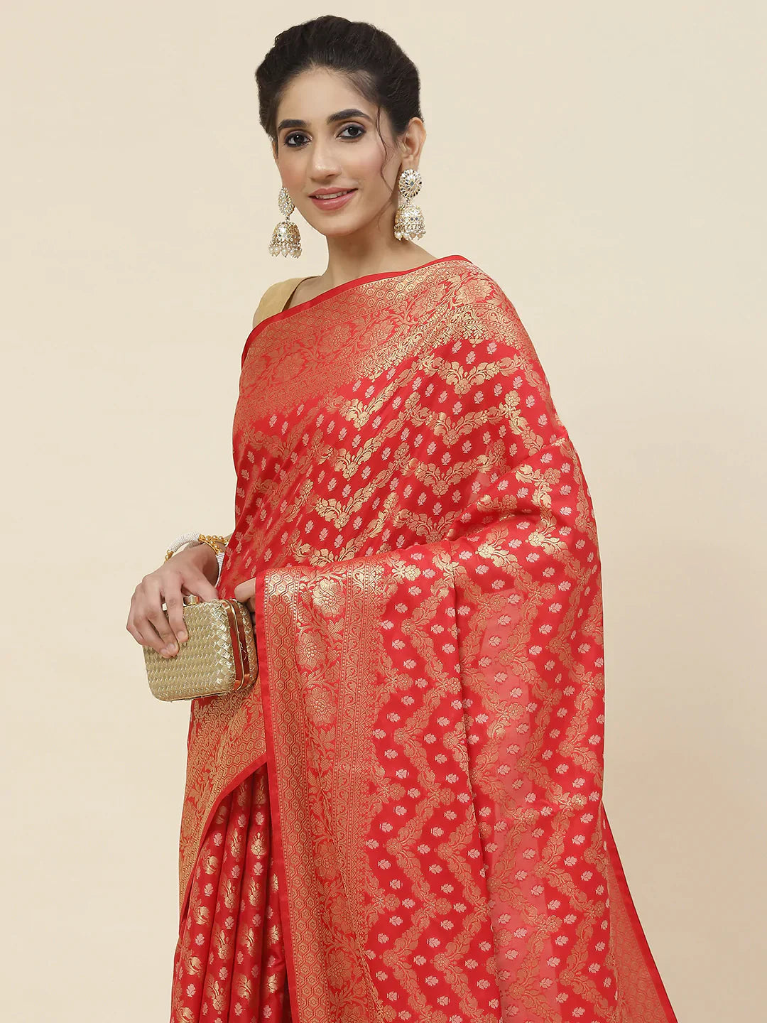 Zari Booti Cotton Woven Saree