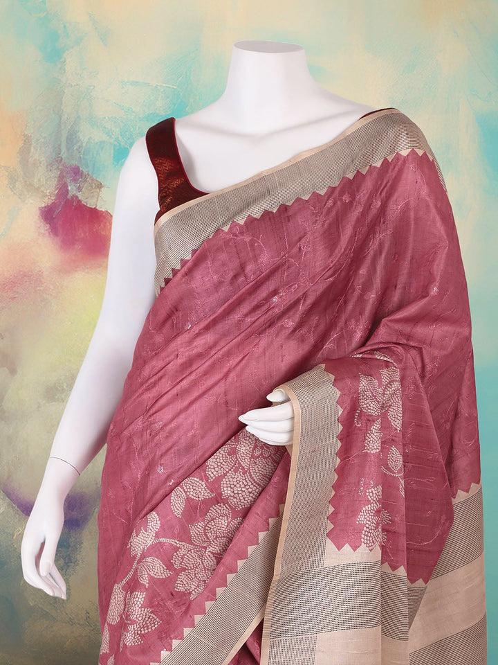 Printed Tussar Saree