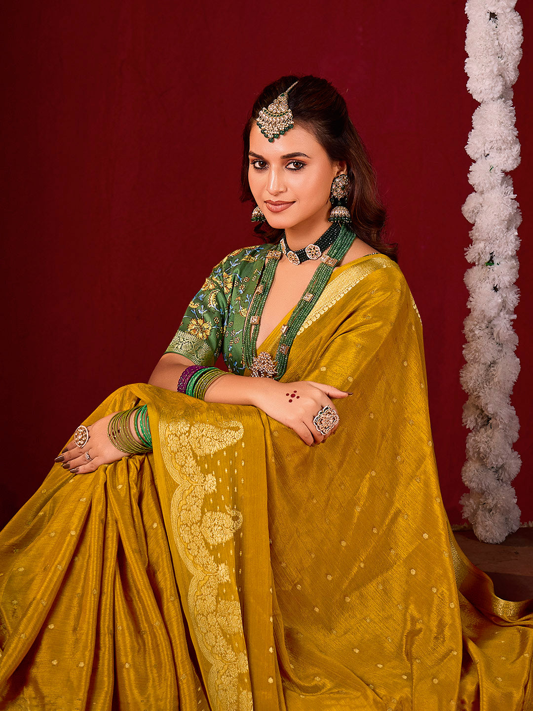 Plain Crepe Saree
