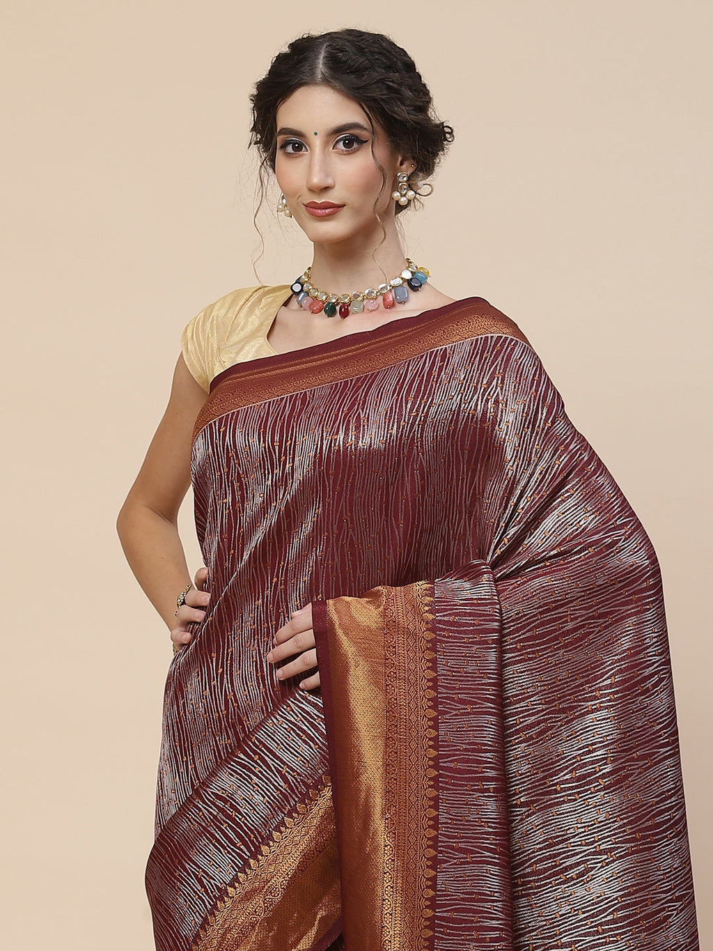 Zari Jaal Art Handloom Woven Saree