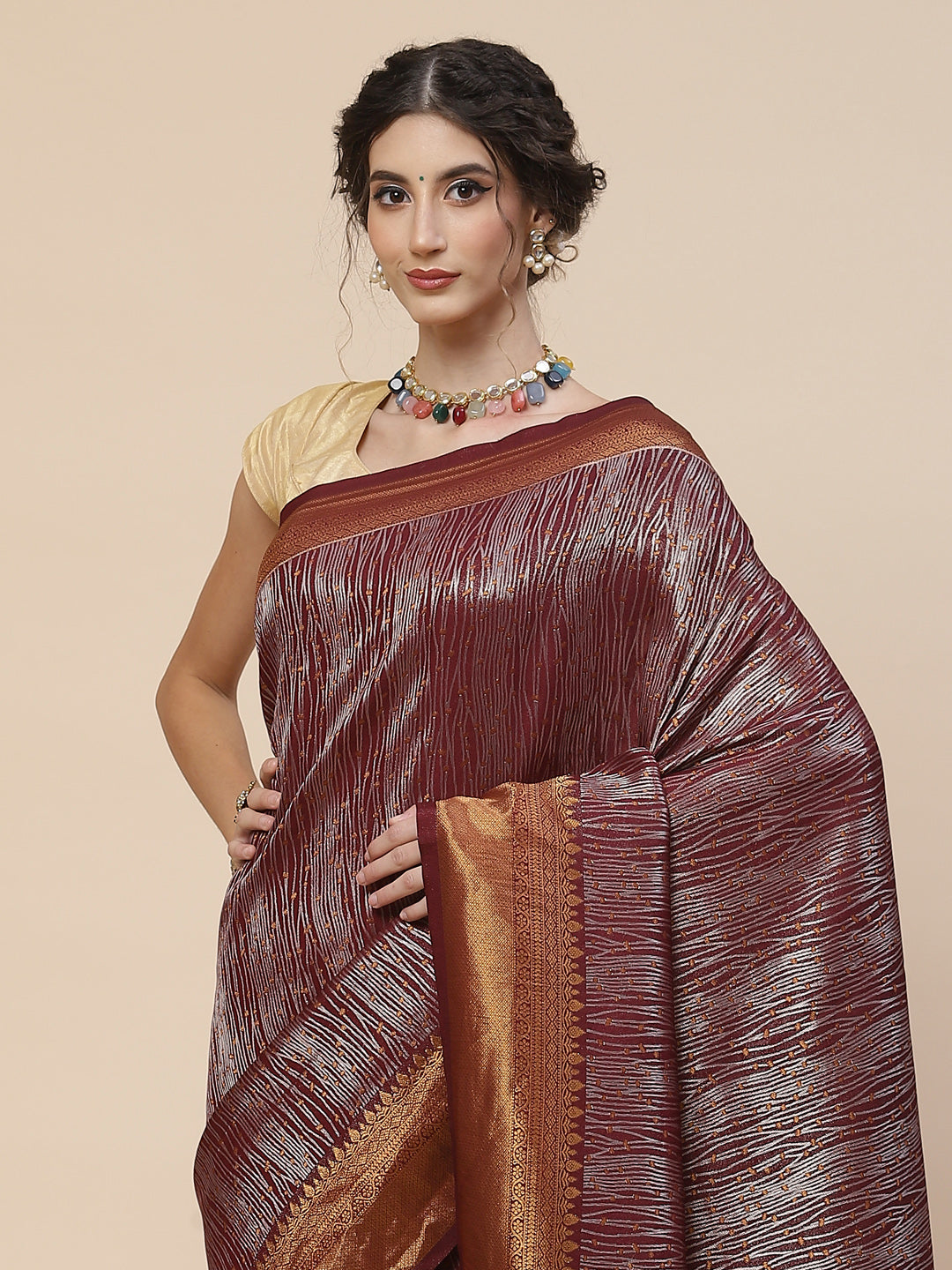 Zari Jaal Art Handloom Woven Saree