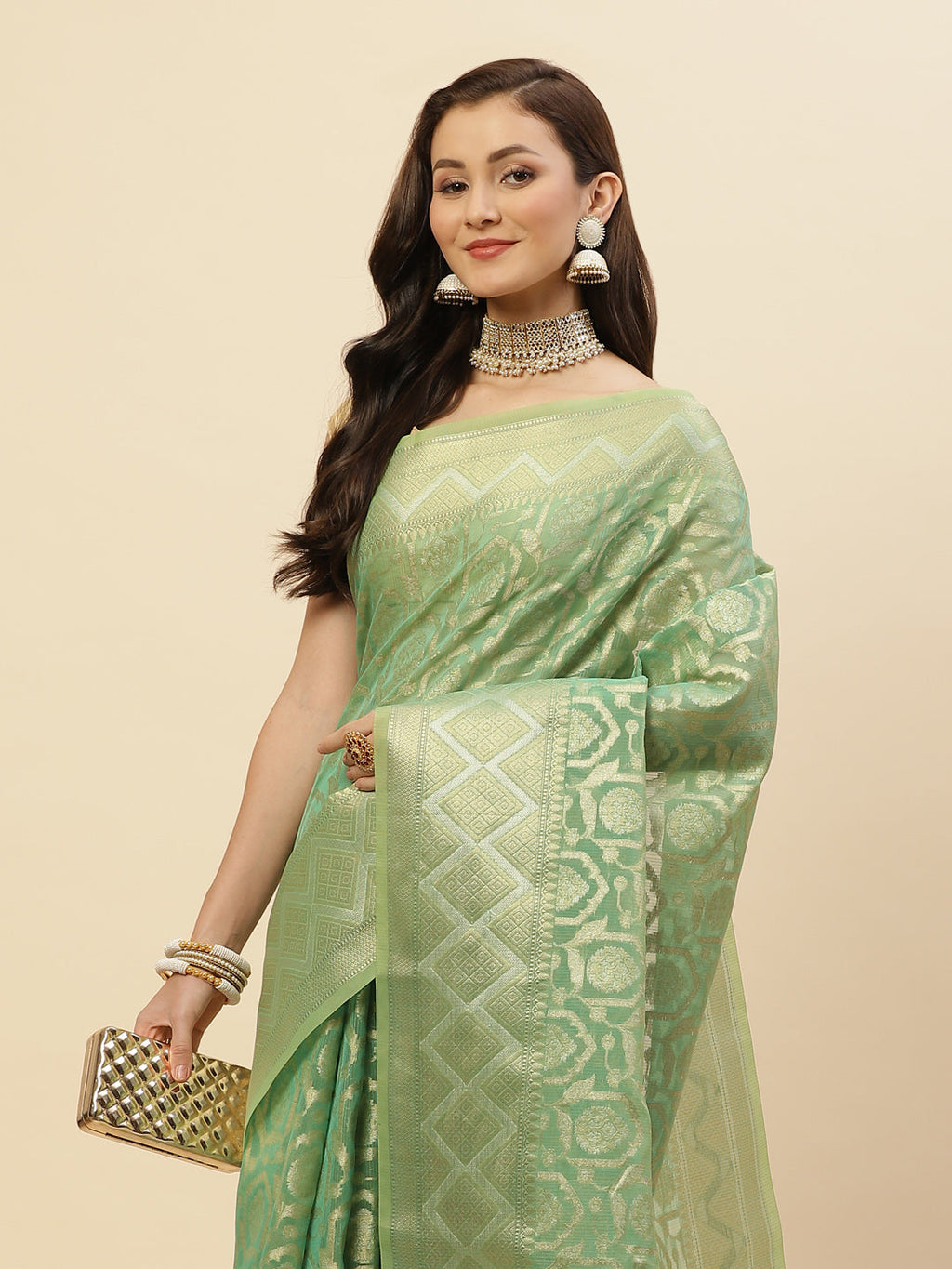 Zari Jaal Cotton Woven Saree