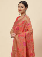 Floral Zari Jaal Cotton Woven Saree