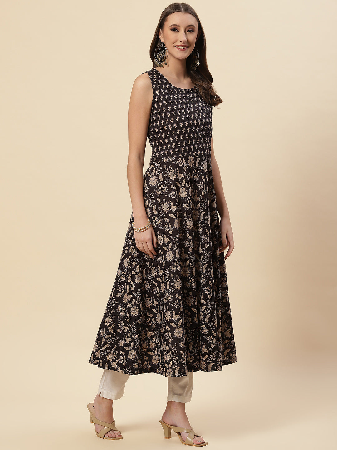 Printed Cotton Kurta With Jacket