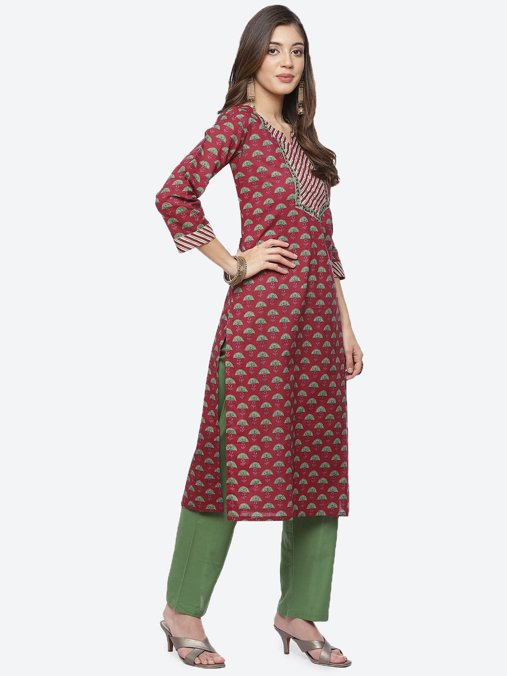 Floral Printed Cotton Kurta With Pant