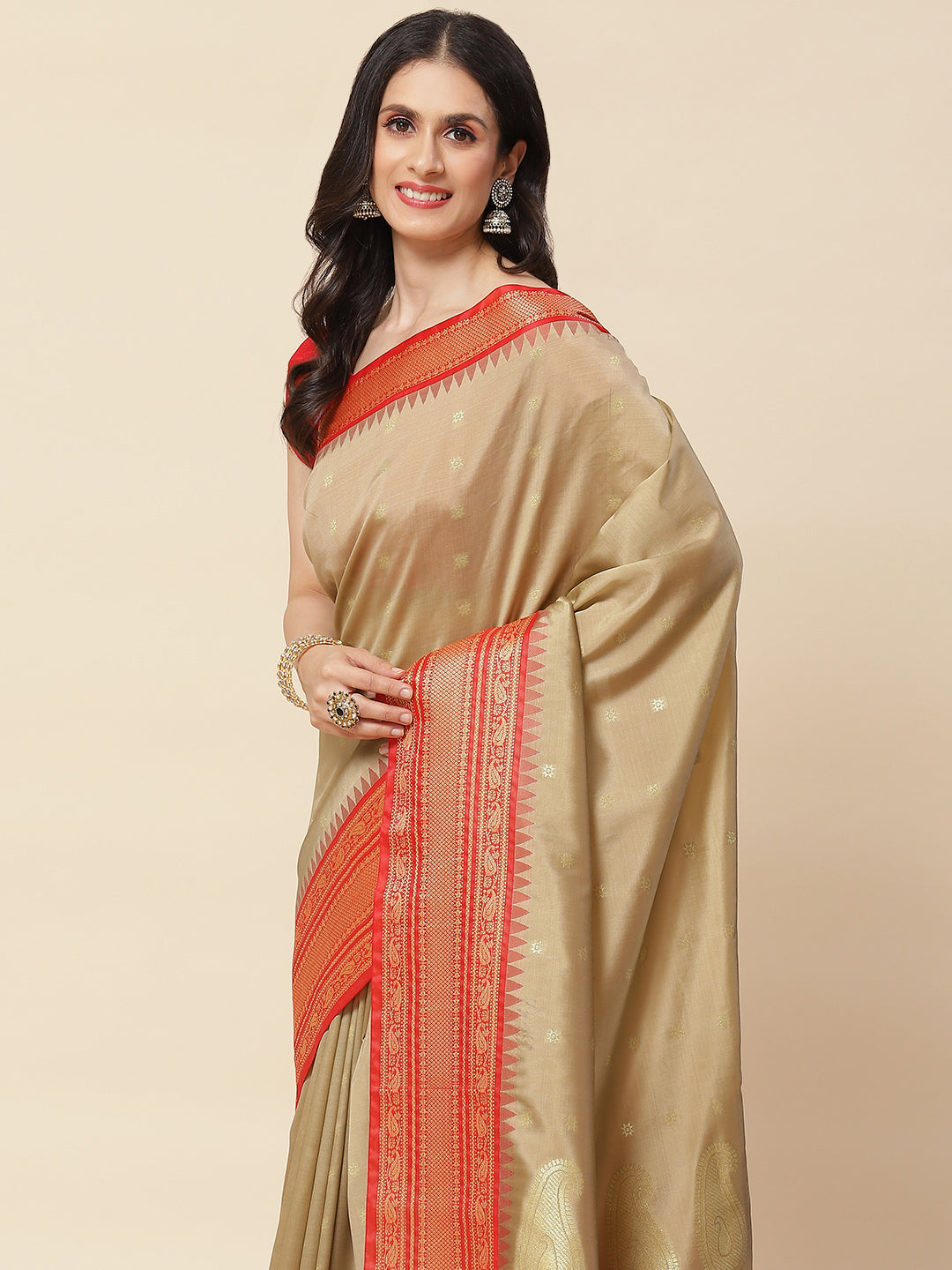 Zari Booti Woven Cotton Saree