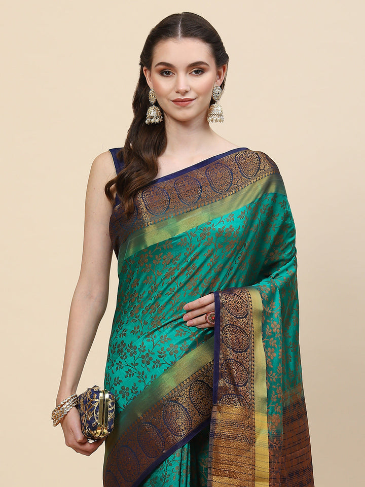 Resham Zari Border Handloom Woven Saree