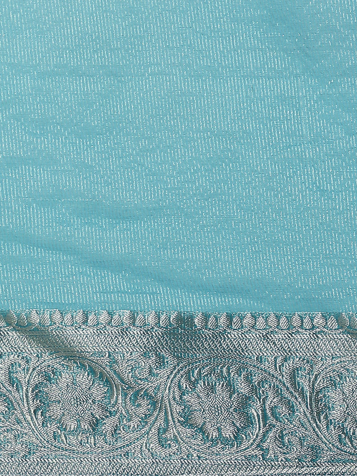 Zari Border Organza Plain Saree