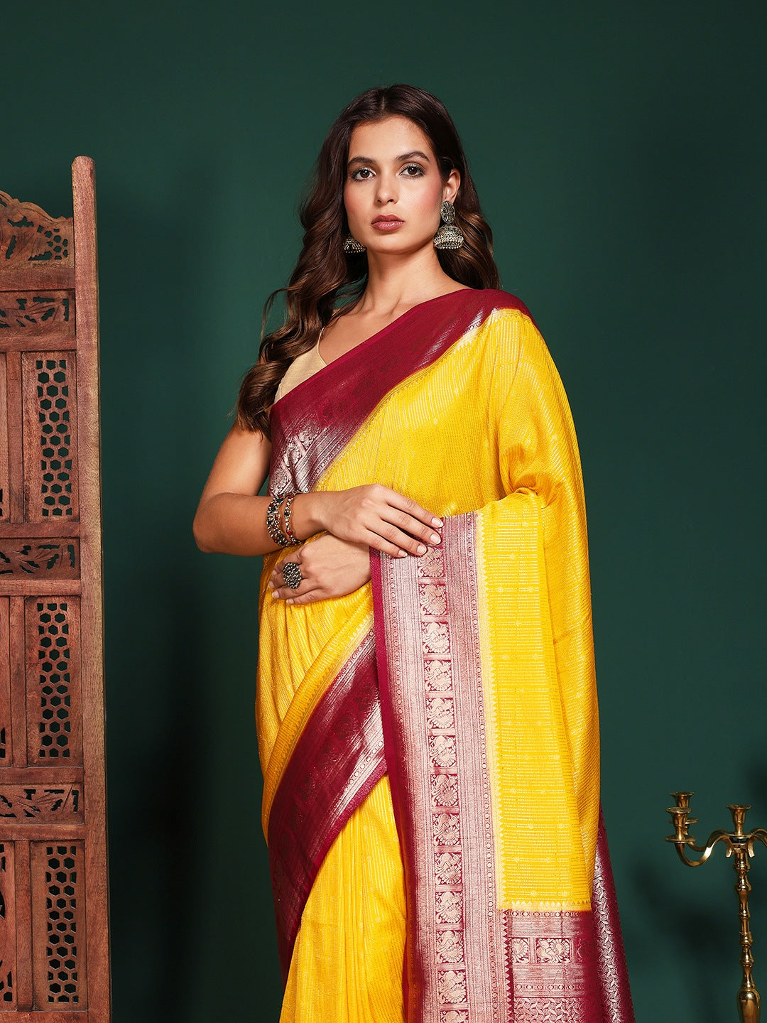 Plain Crepe Saree