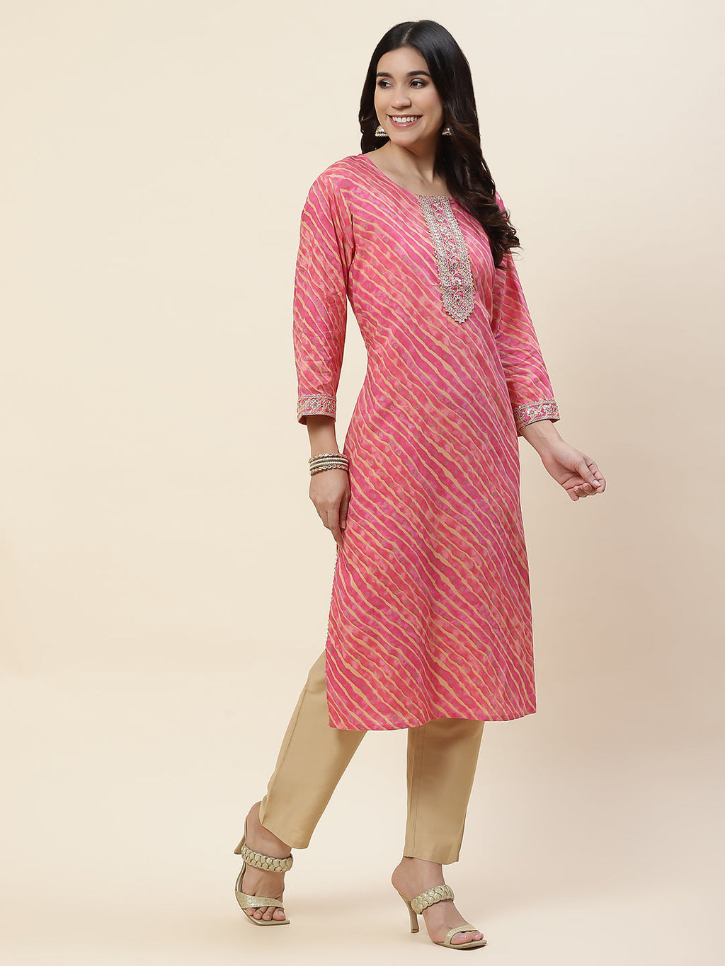 Leheriya Printed Cotton Kurta