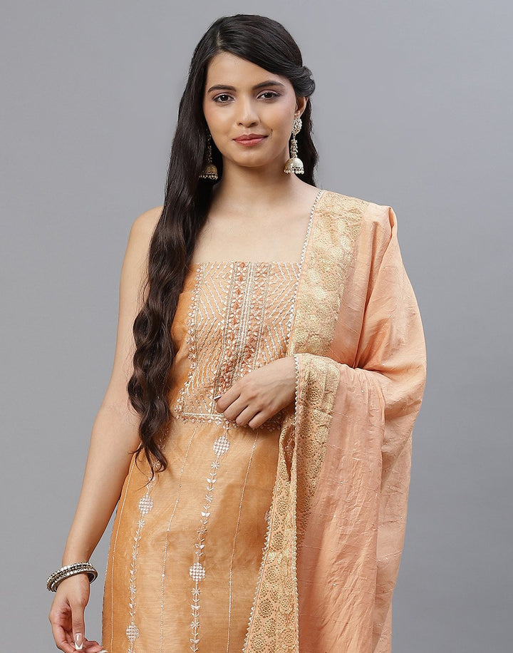 Chanderi Embroidered Suit piece