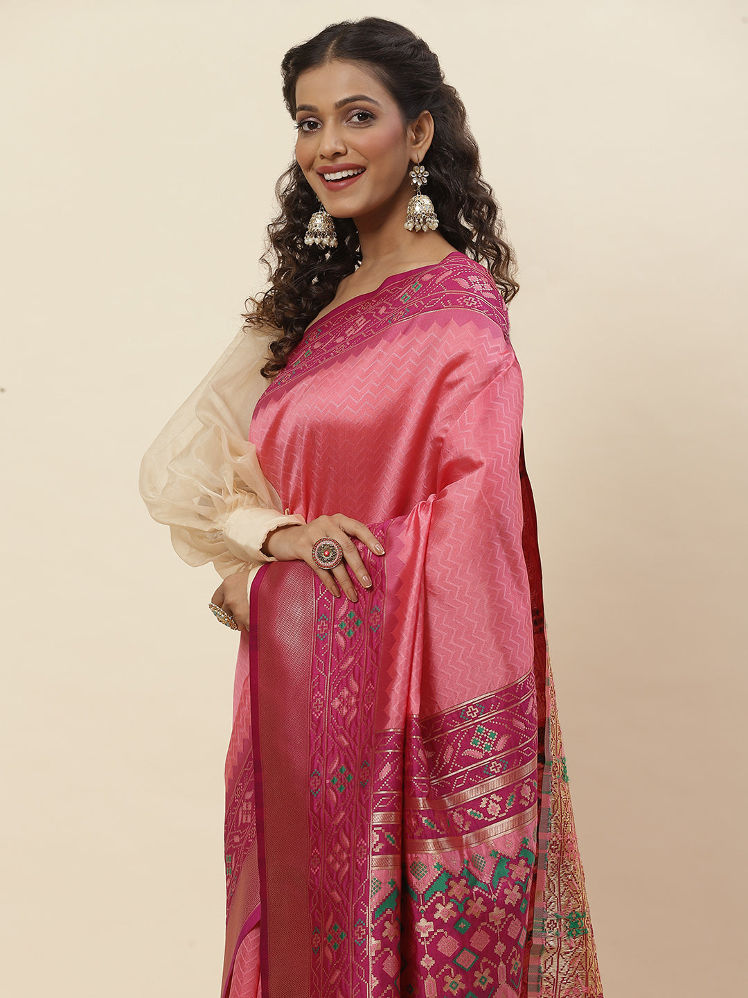 Zari Jaal Woven Handloom Saree