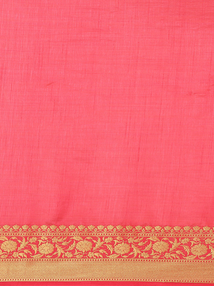 Plain Art Handloom Saree with  Zari Border