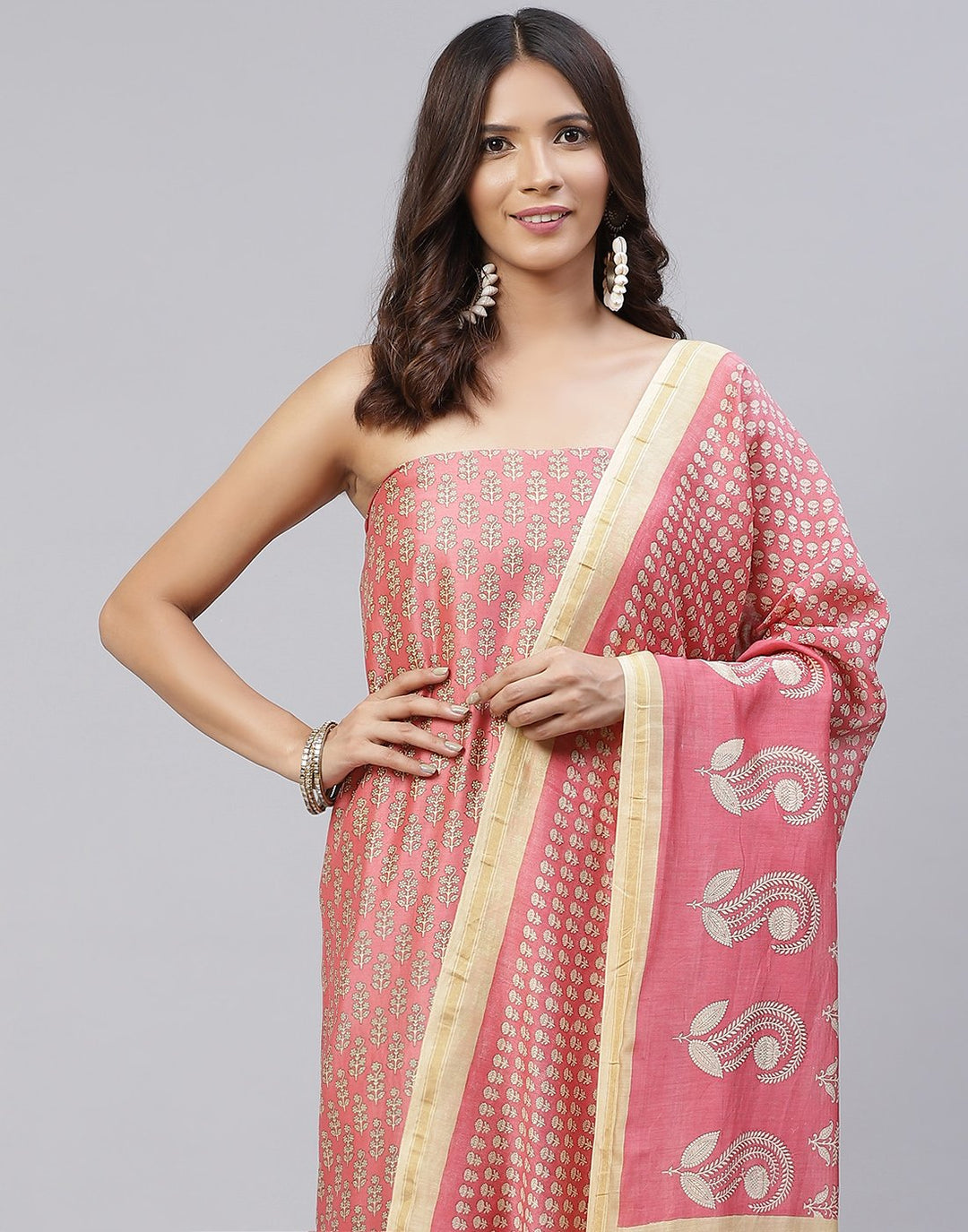 Fine Chanderi Printed Suit Piece