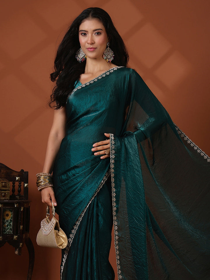 Embroidered Organza Saree
