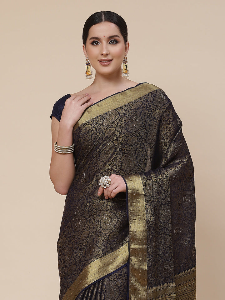 Light Brocade Georgette Plain Saree
