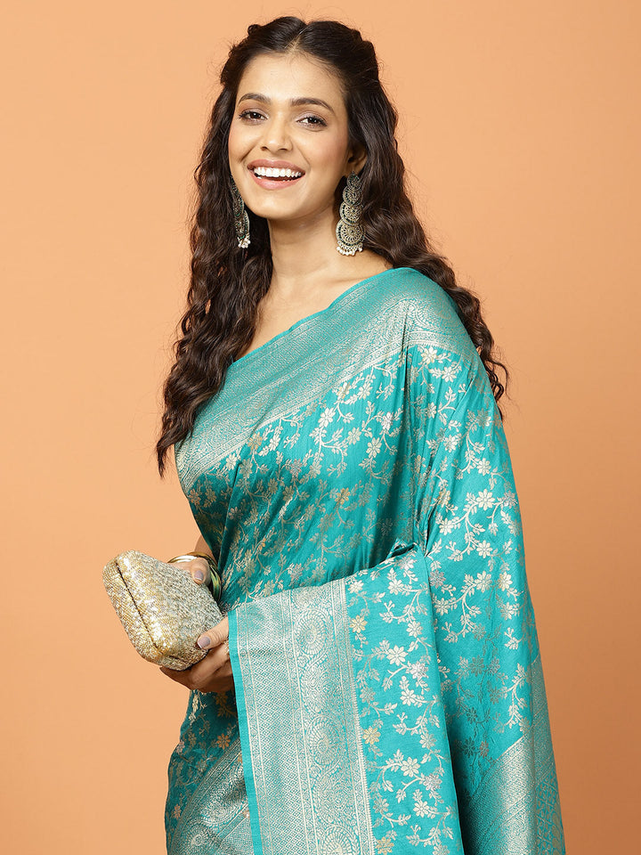 Zari Jaal Woven Art Silk Saree