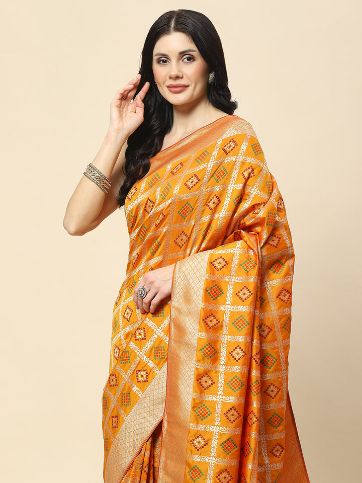 Zari Jaal Woven Art Silk Banarsi Saree