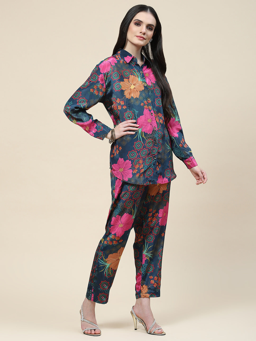Printed Crepe Kurti With Pants