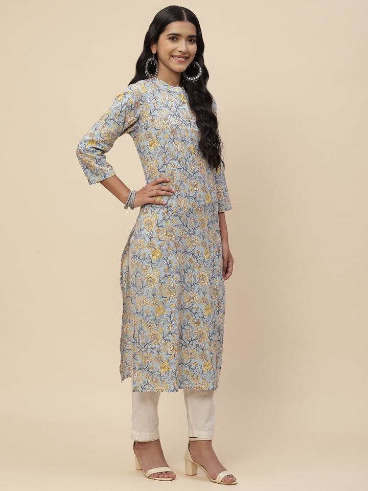 Floral Printed Cotton Kurta
