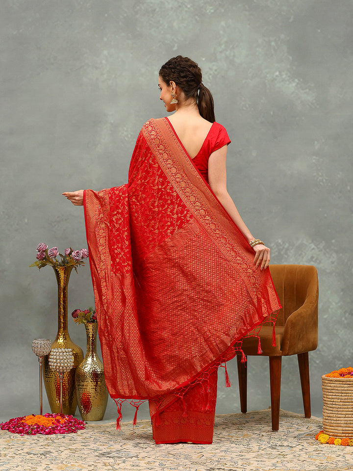 Zaari Jaal Crepe Saree