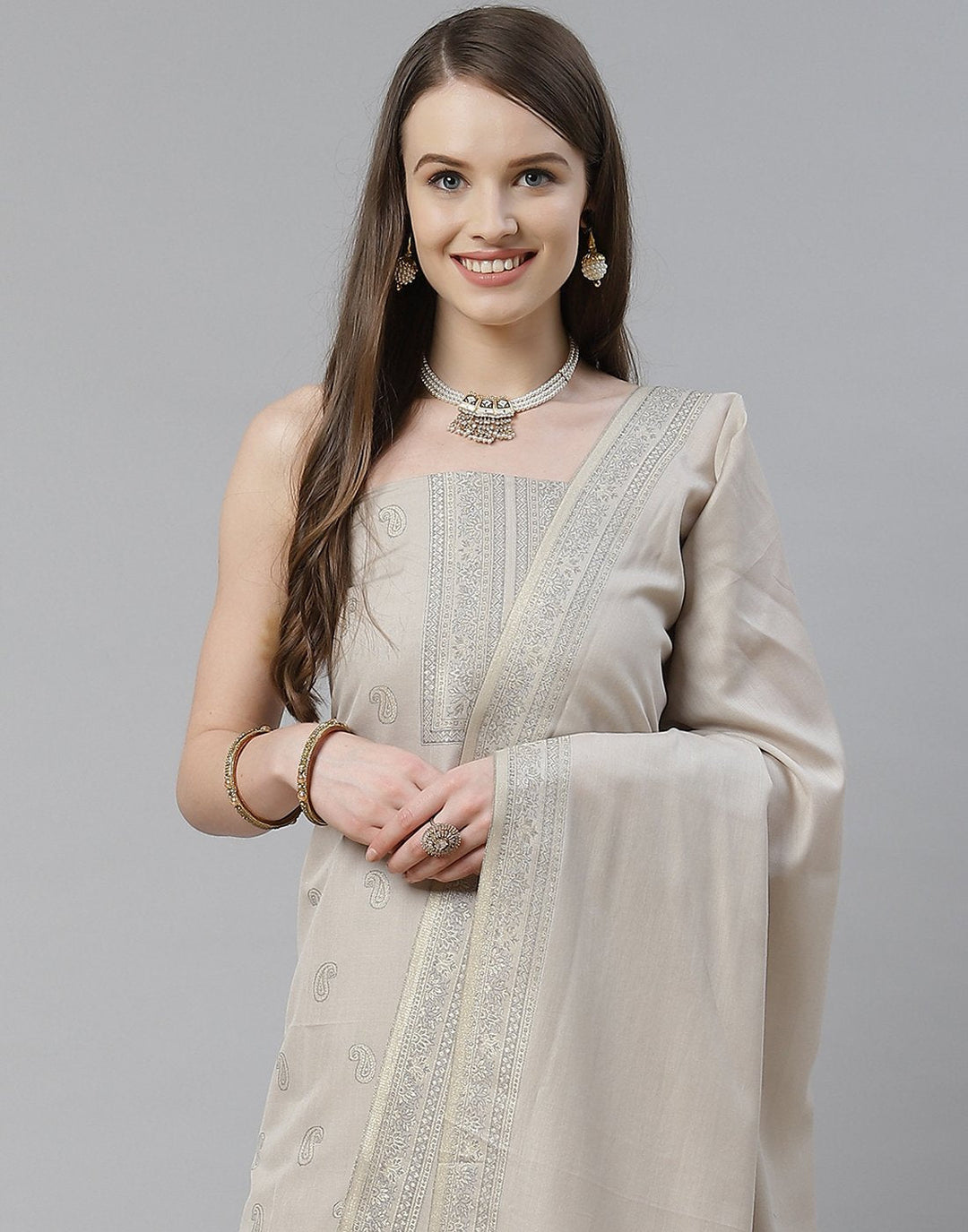 Cotton Embroidered Suit Piece