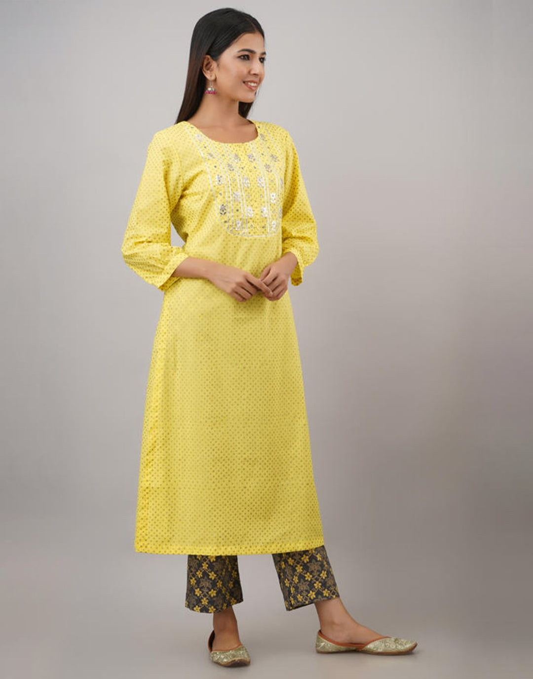 Printed Cotton Kurti With Pant