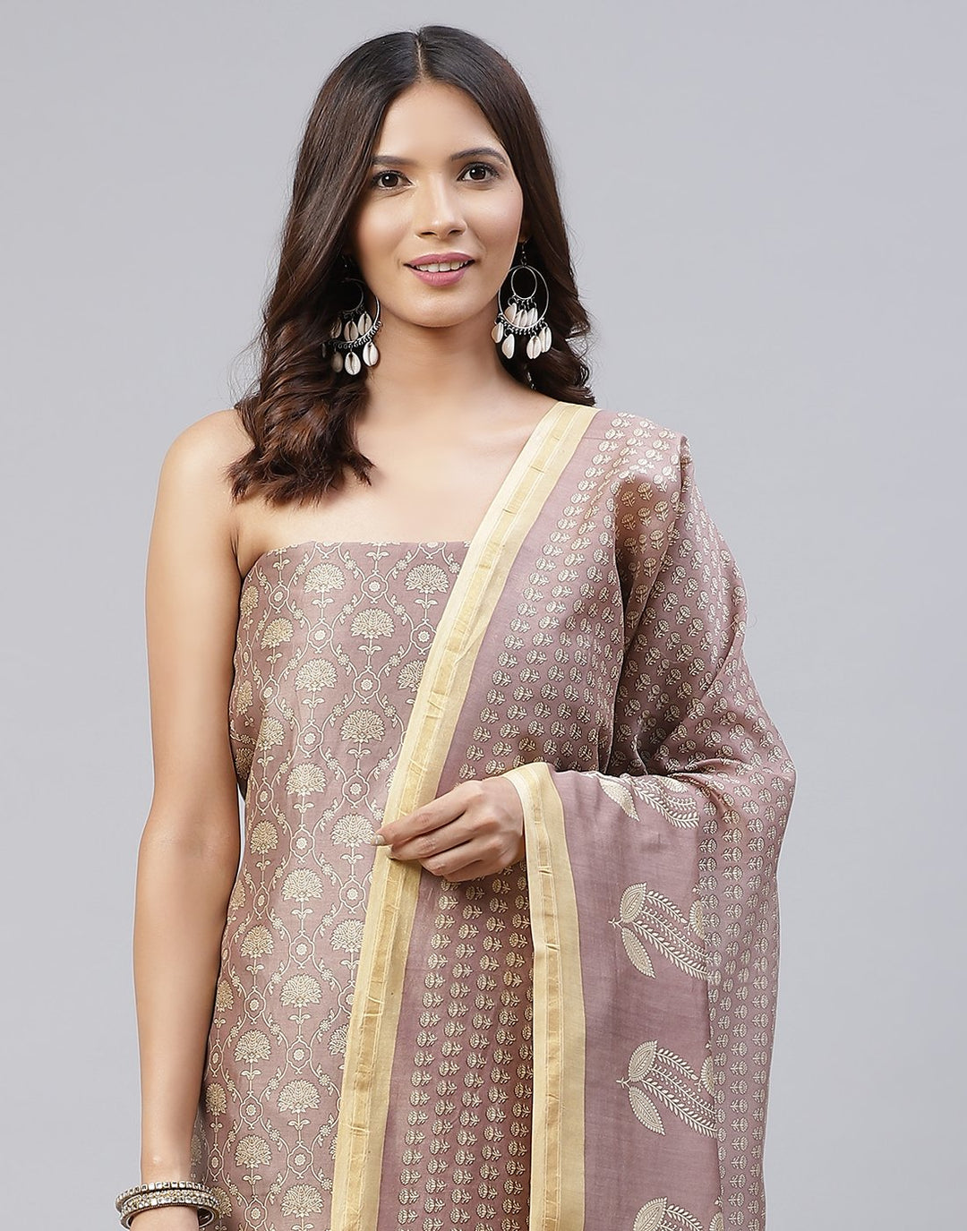Printed Chanderi Suit Piece