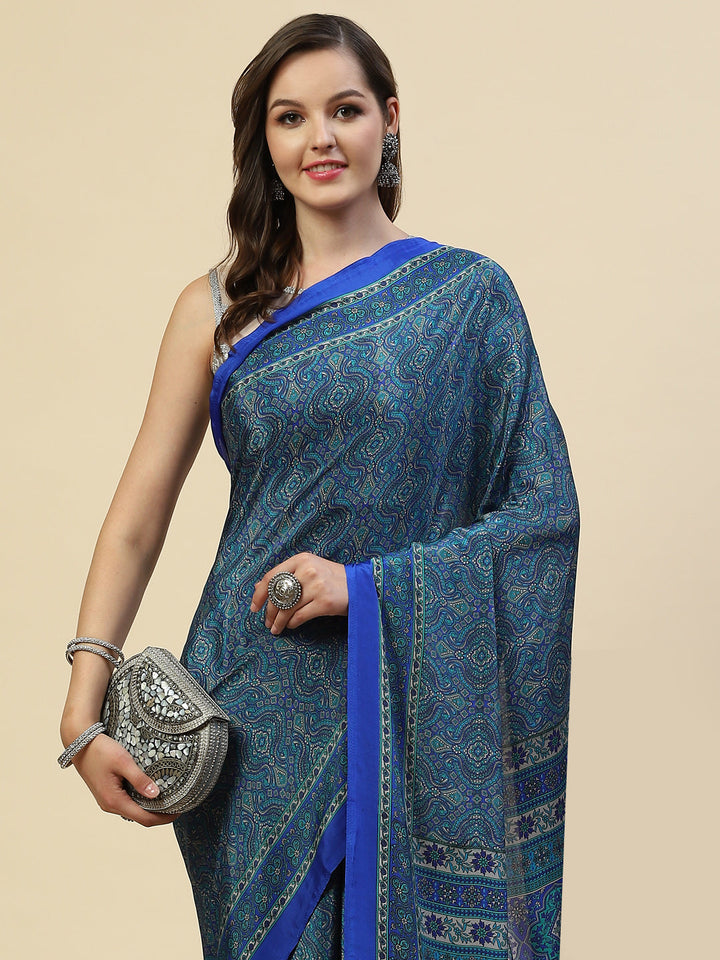 Digital Printed Crepe Saree